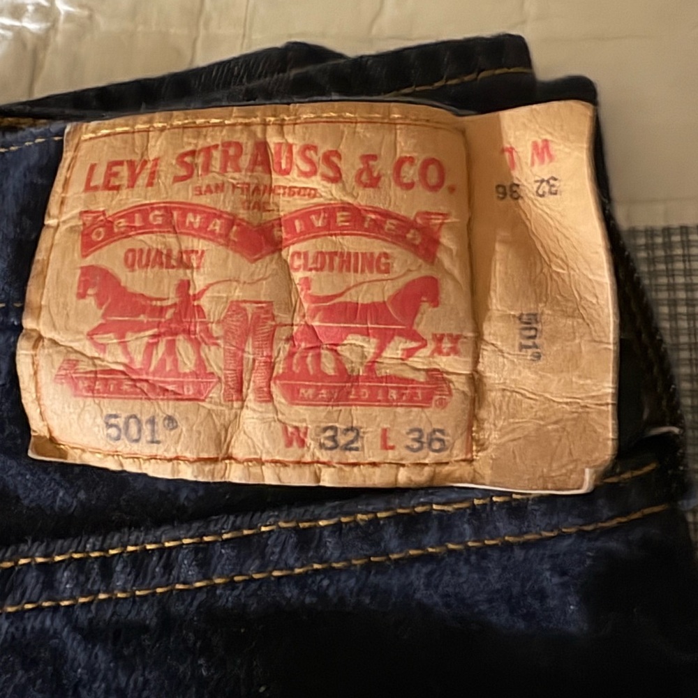 Original Mens Levi 501 Button Fly Jeans 32x36